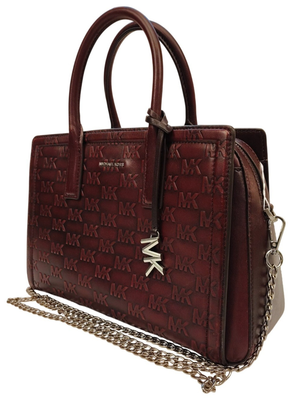 Michael Kors Laila Medium Satchel - Oxblood/Red - Gently Worn